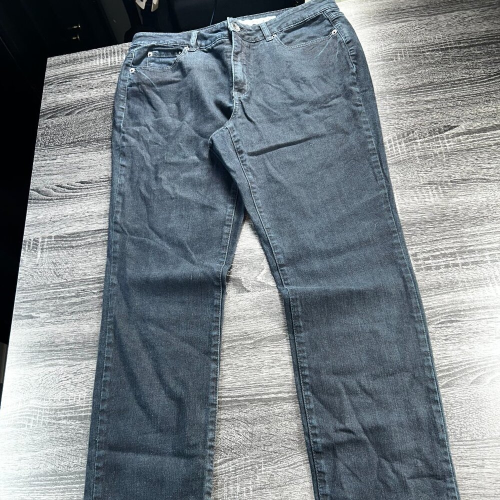DKNY Jeans Women's 14 Houston Skinny Gray Stretch Denim‎ Mid Rise Casual Pants
